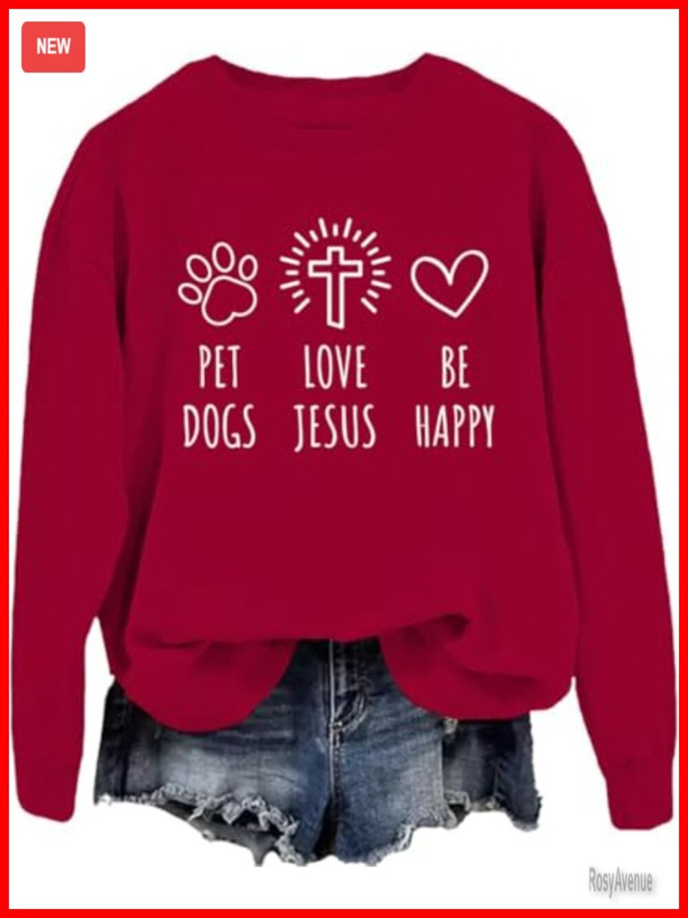 Pet Dogs Love Jesus Be Happy Sweatshirt Funny Christian Pullover Long Sleeve